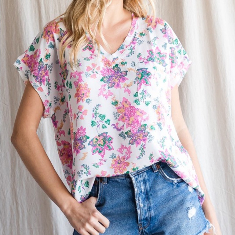 Plus Floral Top - Picture 2 of 8
